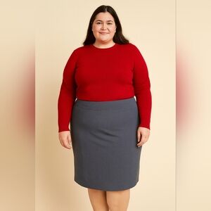Worthington Heather Gray Skirt Plus Size